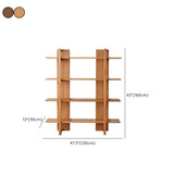 Modish Open Vertical Wood Etagere Display Bookshelf Image - 14