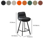 Modish Orange Saddle Leather Bar Stool with Back and Footrest Image - 17