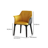 Modish Orange Upholstered Arm Dining Chair with Solid Back Image - 16