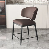 Modish Padded Upholstery Armless Low Back Dining Chair Image - 17