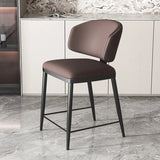 Modish Padded Upholstery Armless Low Back Dining Chair Image - 30