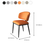 Modish Padded Upholstery Armless Low Back Dining Chair #size