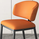 Modish Padded Upholstery Armless Low Back Dining Chair Image - 12