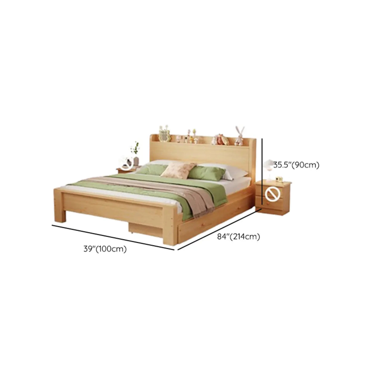 Modish Queen Headboard Wood Storage Bed with Drawers Image - 12