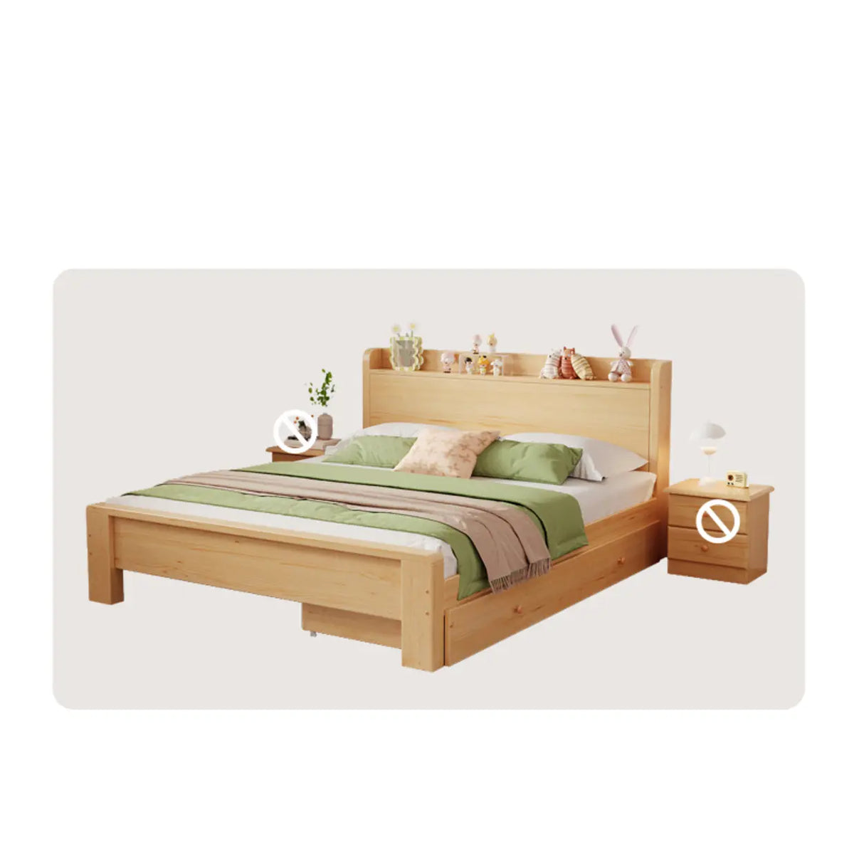 Modish Queen Headboard Wood Storage Bed with Drawers Image - 3