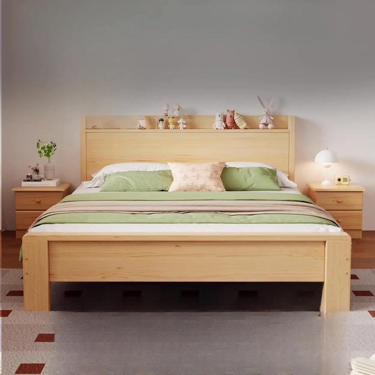 Modish Queen Headboard Wood Storage Bed with Drawers Image - 5