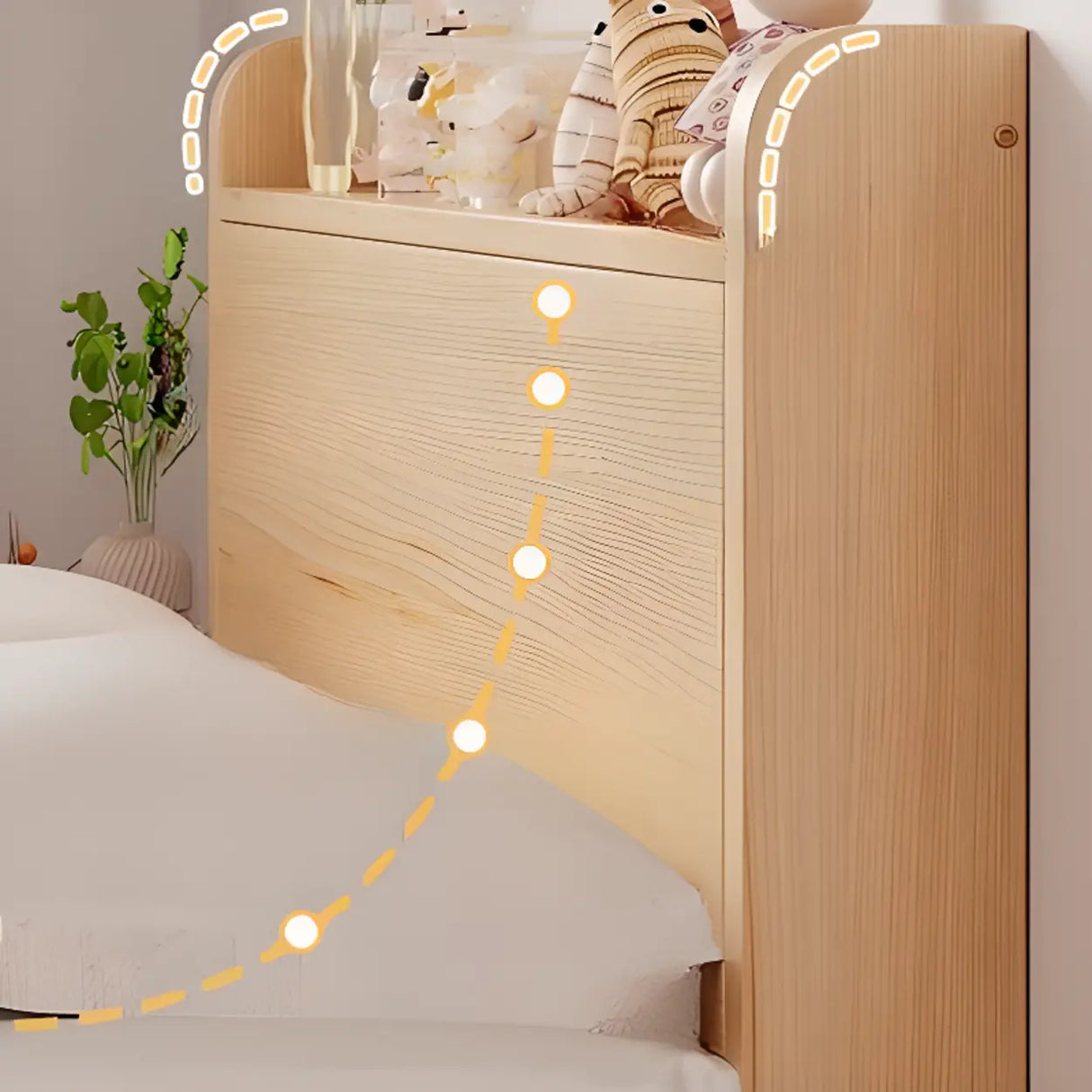 Modish Queen Headboard Wood Storage Bed with Drawers Image - 8