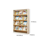 Modish Rectangle Wood White Vertical Display Bookcase Image - 20