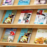 Modish Rectangle Wood White Vertical Display Bookcase Image - 8