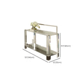 Modish Rectangular Acrylic Clear Floor Shelf Console Table Image - 10