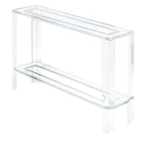 Modish Rectangular Acrylic Clear Floor Shelf Console Table Image - 4