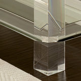 Modish Rectangular Acrylic Clear Floor Shelf Console Table Image - 6