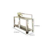 Modish Rectangular Acrylic Clear Floor Shelf Console Table Image - 9