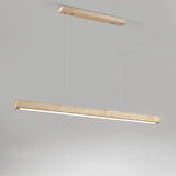Modish Rectangular Beige Stone Island Pendant Light Image - 11