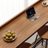 Modish Rectangular Brown Wood Fixed High Bar Table Set Image - 6