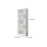 Modish Rectangular Vertical White Wood Large Bookcase #size