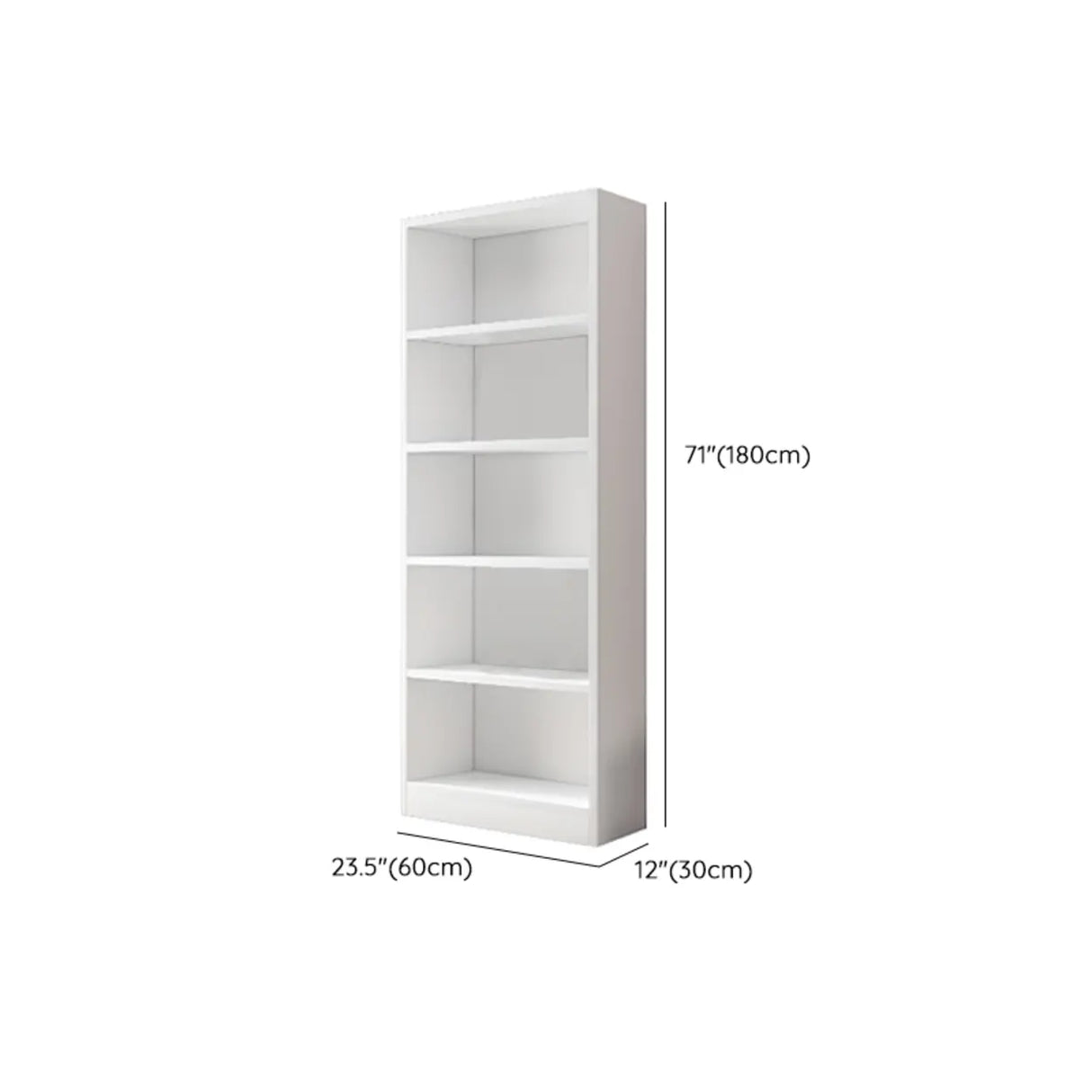 Modish Rectangular Vertical White Wood Large Bookcase Image - 16
