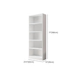 Modish Rectangular Vertical White Wood Large Bookcase Image - 16