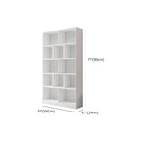 Modish Rectangular Vertical White Wood Large Bookcase Image - 20