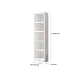 Modish Rectangular Vertical White Wood Large Bookcase Image - 22