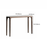 Modish Rectangular Walnut Wood Entry Console Table Image - 12