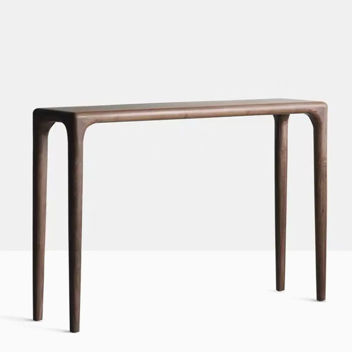 Modish Rectangular Walnut Wood Entry Console Table Image - 2