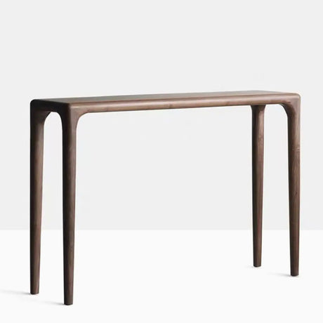 Modish Rectangular Walnut Wood Entry Console Table Image - 2