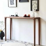 Modish Rectangular Walnut Wood Entry Console Table Image - 3