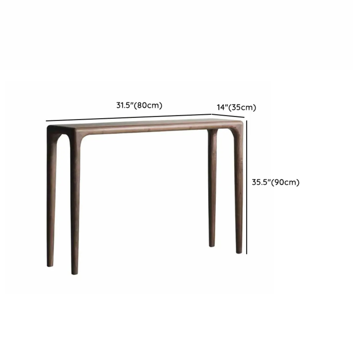 Modish Rectangular Walnut Wood Entry Console Table 