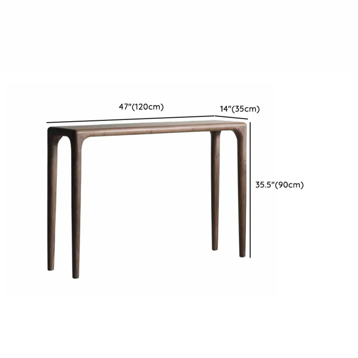 Modish Rectangular Walnut Wood Entry Console Table Image - 9