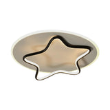 Modish Round Star-Shaped Flush Mount Ceiling Light Image - 5