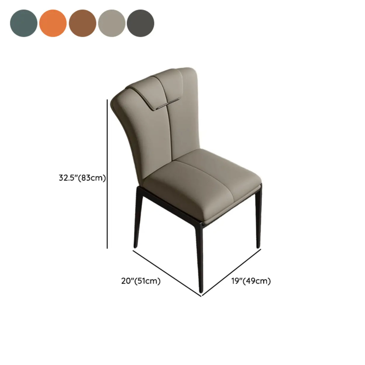 Modish Solid Back Padded Upholstery Leather Dining Chair 
