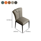 Modish Solid Back Padded Upholstery Leather Dining Chair #size