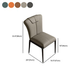 Modish Solid Back Padded Upholstery Leather Dining Chair #size