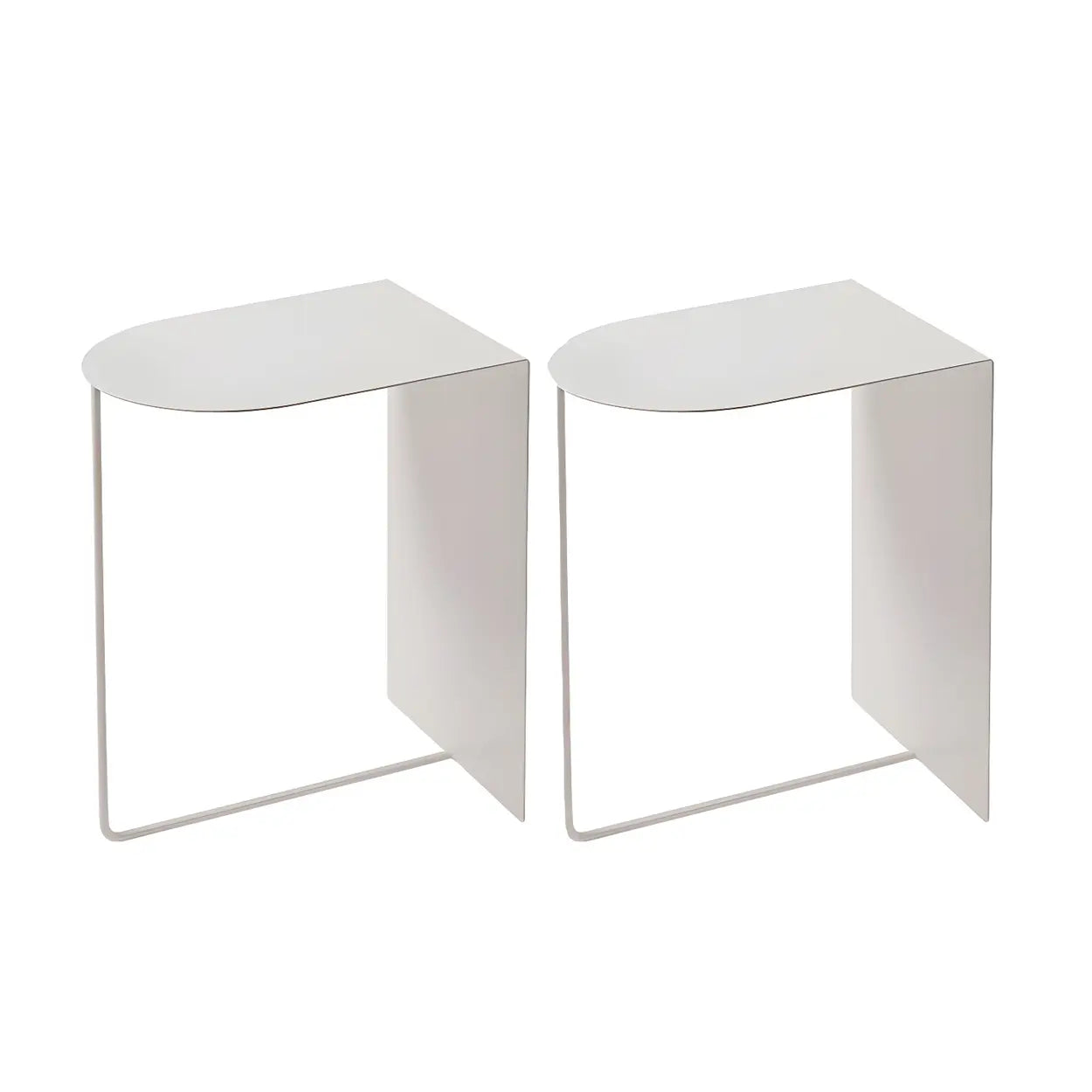 Modish Standard Curved Orange Metal Base Side Table Image - 7