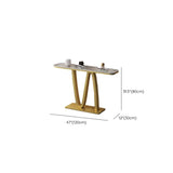 Modish Twist Stone Top Black Pedestal Console Table Image - 14