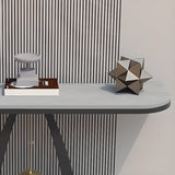 Modish U Shape Base Half Circle Blue Stone Console Image - 10