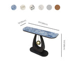 Modish U Shape Base Half Circle Blue Stone Console #size