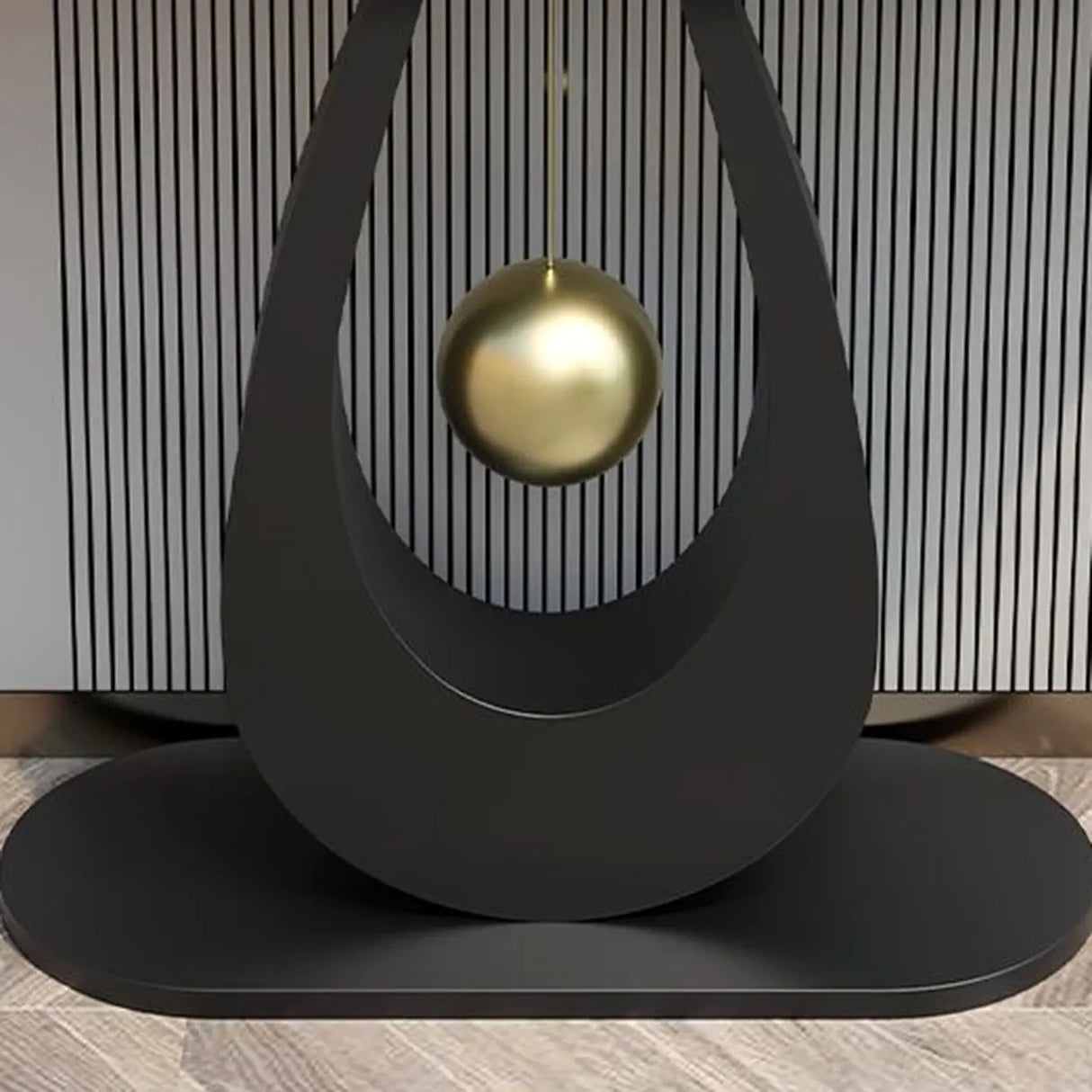 Modish U Shape Base Half Circle Blue Stone Console Image - 6