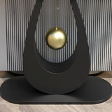 Modish U Shape Base Half Circle Blue Stone Console Image - 6