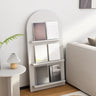 Modish Vertical Arch Espresso 3 Shelves Wood Bookshelf Image - 3
