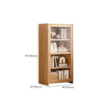 Modish Vertical Glass Doors Brown Timber Bookcases Image - 25