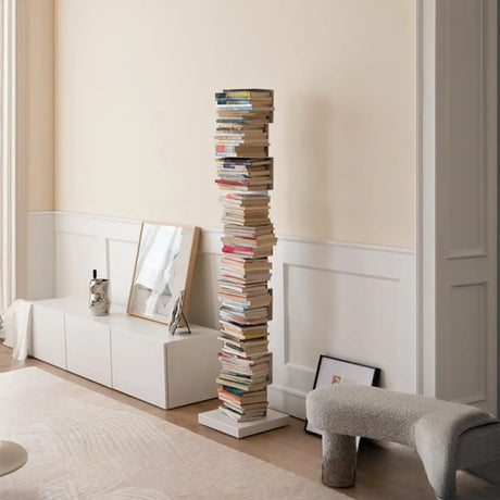 Modish Vertical Simple Alloy Tower Narrow Bookcase Image - 1