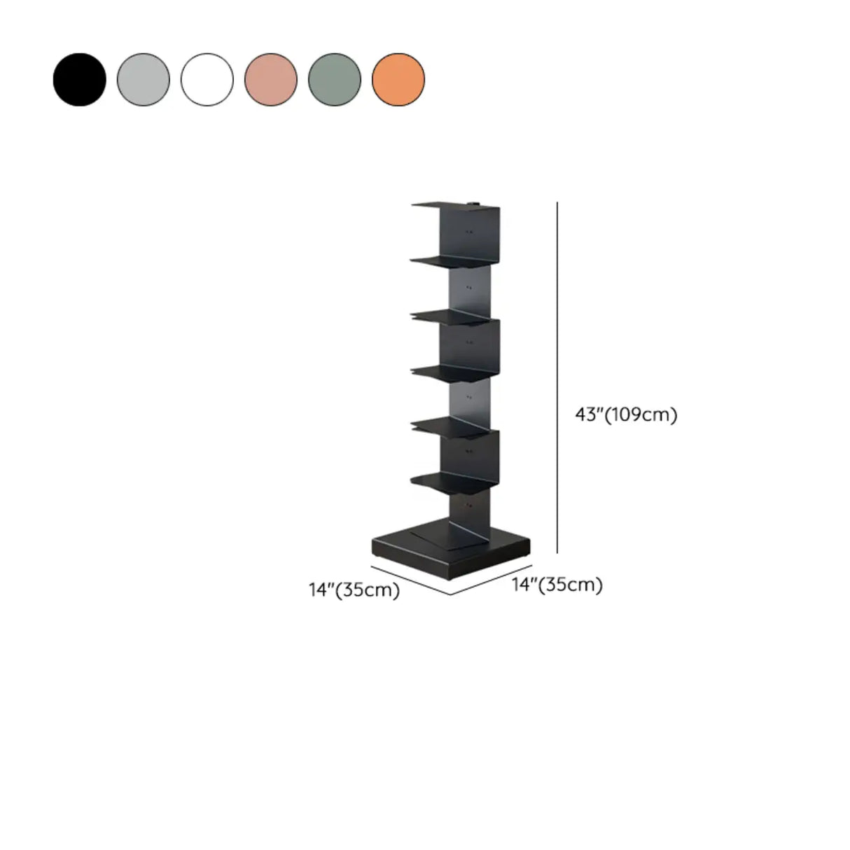 Modish Vertical Simple Alloy Tower Narrow Bookcase Image - 46