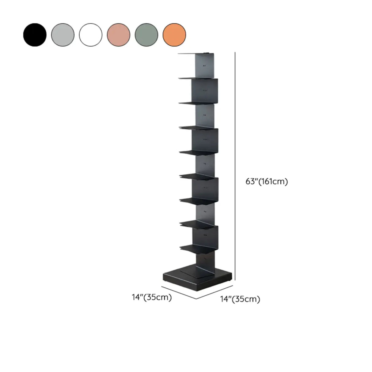 Modish Vertical Simple Alloy Tower Narrow Bookcase Image - 49