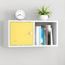 Modish Wall-Mounted Rectangular Wood Small Bookcase Image - 32