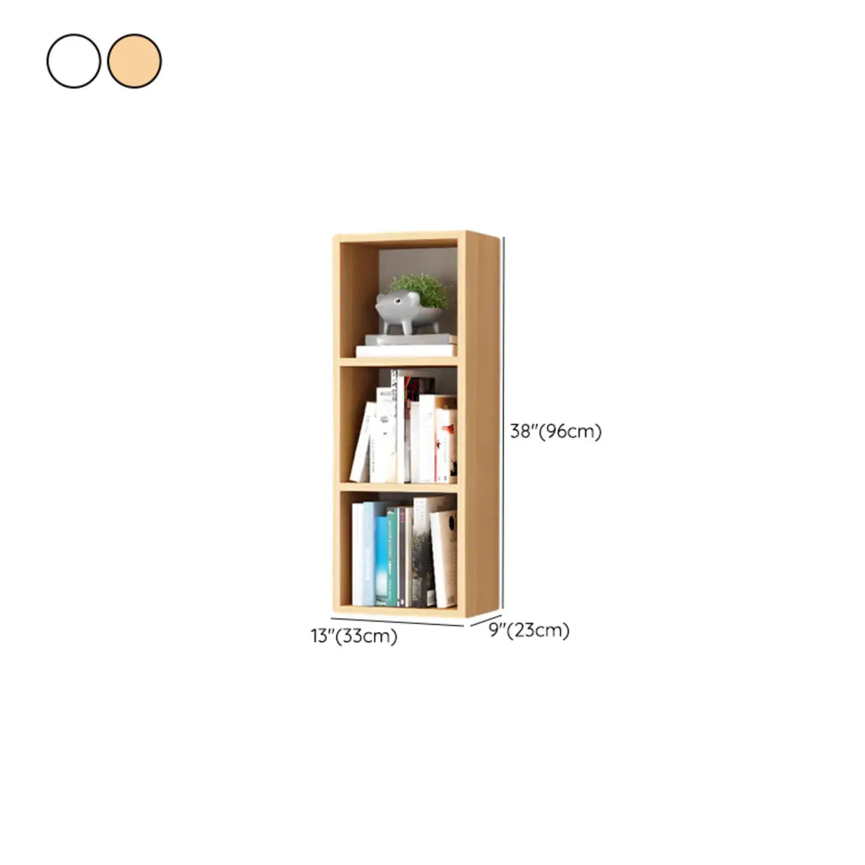 Modish Wall-Mounted Rectangular Wood Small Bookcase Image - 35