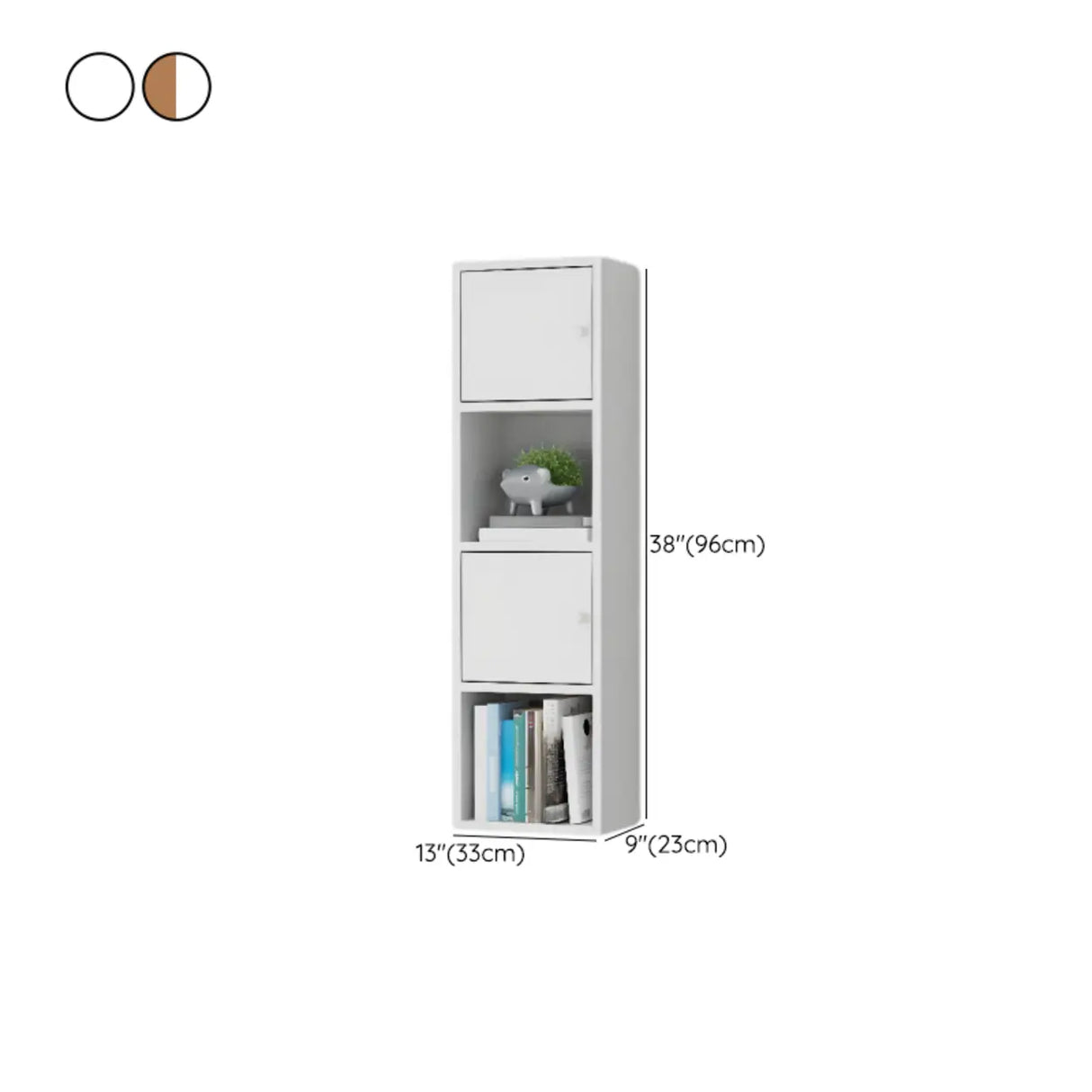 Modish Wall-Mounted Rectangular Wood Small Bookcase Image - 38