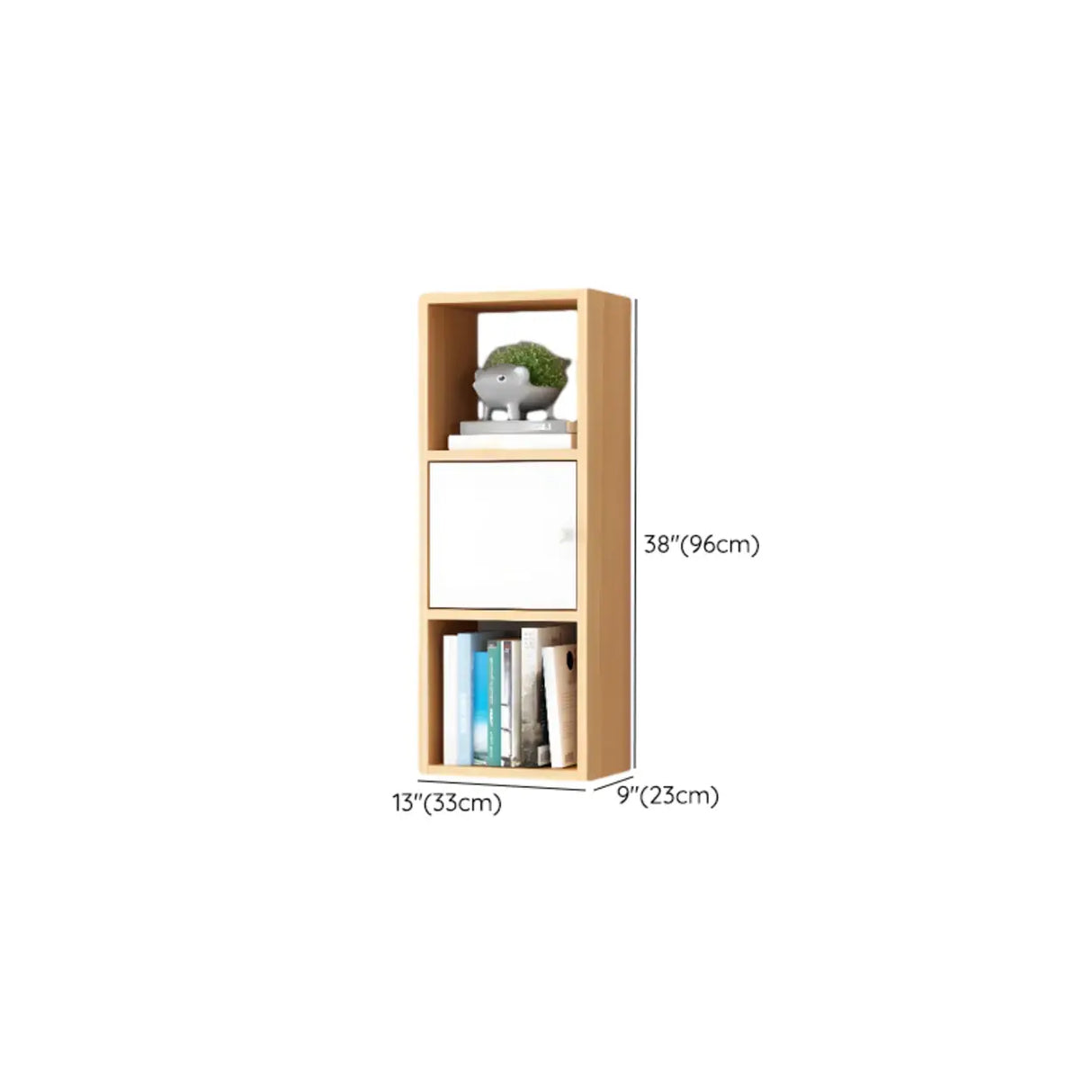 Modish Wall-Mounted Rectangular Wood Small Bookcase Image - 40