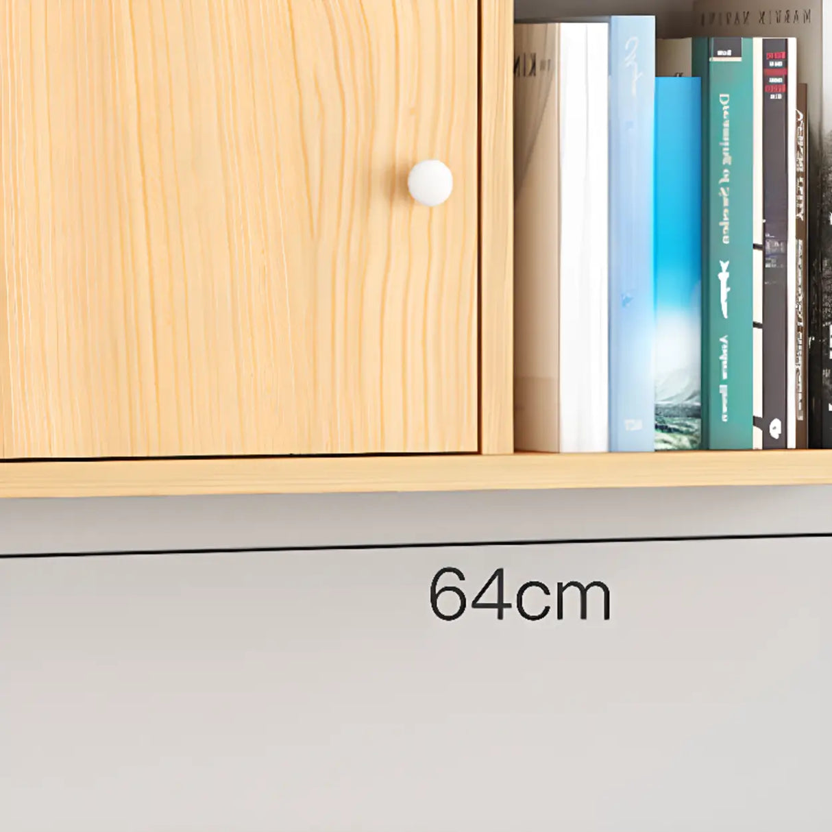 Modish Wall-Mounted Rectangular Wood Small Bookcase Image - 5